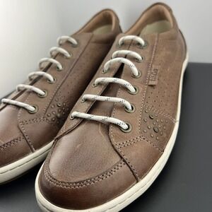 Taos Freedom Brown Leather Studded Lace Up Casual Sneakers Women's 10/41